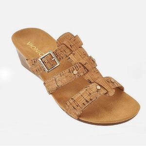 Vionic Radia Wedge Slide Sandals Sz 6 Comfort Cork